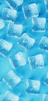 Blue ice cubes wallpaper with chill aesthetics.