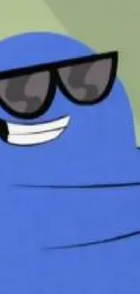 Cool cartoon character with sunglasses in blue background.