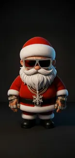 Stylish cartoon Santa Claus with sunglasses.