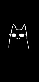 Minimalist cat design with black background.