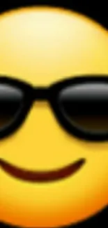 Cool sunglasses emoji on yellow background.