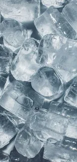 Close-up of clear ice cubes for a cool mobile wallpaper.