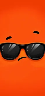 Cool orange wallpaper with sunglasses expression.