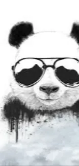 Stylish panda wearing sunglasses in artistic mobile wallpaper.