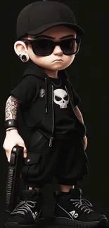 Cool cartoon avatar with skull theme.