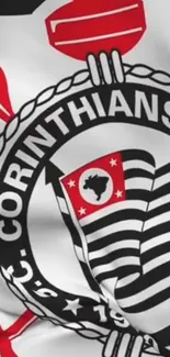 Corinthians club logo on stylish phone background.