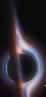 Abstract black hole with vibrant space colors.