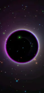 Cosmic black hole with vibrant stars wallpaper.