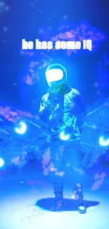 Astronaut in cosmic blue digital art.