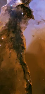 Cosmic dust cloud with stars in space, showcasing nebula patterns and celestial beauty.