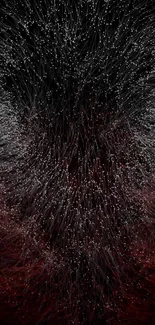 Ethereal abstract wallpaper with swirling black and red fibers.