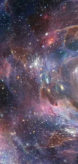 Vibrant cosmic galaxy wallpaper with stars.