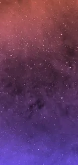 Purple and orange cosmic gradient wallpaper with stars.