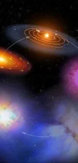 Artistic depiction of galaxy evolution with vibrant space elements.