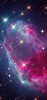 Vibrant nebula galaxy wallpaper with stars in deep space.