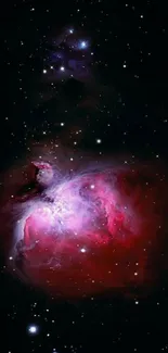 Dynamic cosmic nebula with stars in a night sky mobile wallpaper.