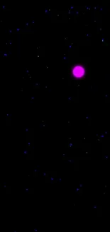 Night sky wallpaper with magenta star and dark background.