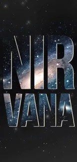 Galactic Nirvana word art on a starry black background.