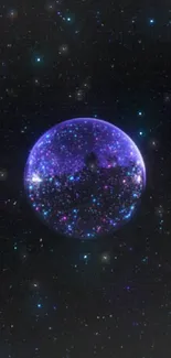 Galaxy orb with vibrant stars and cosmic background.