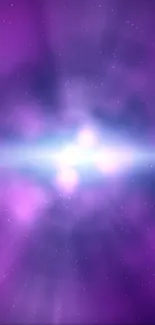 Cosmic purple swirl wallpaper with a glowing center.