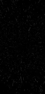 Dynamic cosmic starfield with white streaks on a black background.