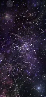 Purple galaxy wallpaper with stars and constellations.