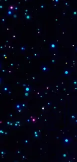 Mobile wallpaper of a cosmic starry night with blue lights.