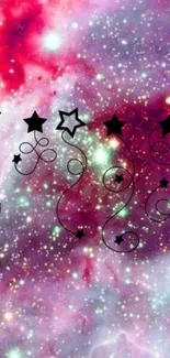 Vibrant cosmic stars wallpaper with galaxy background.