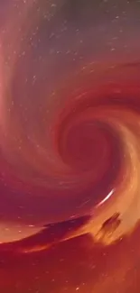 Cosmic swirl with rich red hues and galaxy-inspired design