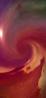 Abstract cosmic swirl mobile wallpaper with vibrant colors.