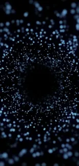 Dark starry tunnel wallpaper with cosmic night sky effect.