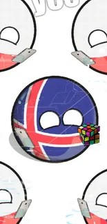 Colorful countryball design with flags and soccer themes.