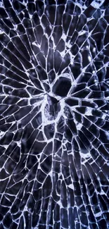Cracked glass pattern with dark blue hues.
