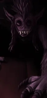 Creepy creature with dark background wallpaper.