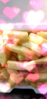 Golden crispy fries in a container, appetizing and delicious.