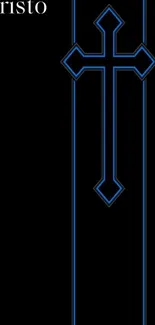 Cross Font Electric Blue Live Wallpaper