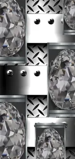 Crystal and metal pattern mobile wallpaper.
