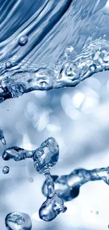 Blue water splash mobile wallpaper with fluid motion.