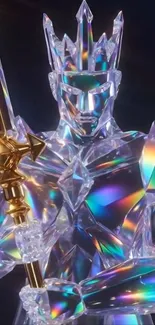 Crystal knight with iridescent sword.