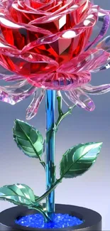 Elegant crystal rose wallpaper with vibrant colors and artistic design.