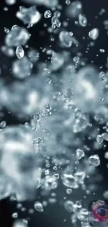 Abstract water droplets on a dark background wallpaper.