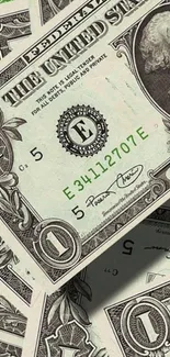 Mobile wallpaper featuring dollar bills in green tone.