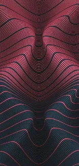 Abstract wallpaper with pink and dark wavy lines.