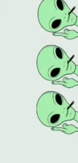 Cartoon alien wallpaper with dark background.