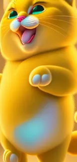 Adorable animated cat with a playful expression.