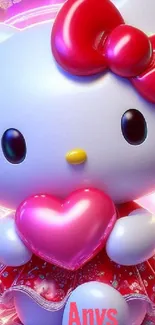 Cute animated character with a heart.