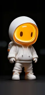 Cute cartoon astronaut with glowing helmet