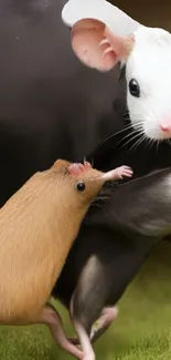 Adorable baby rodents in a natural setting.