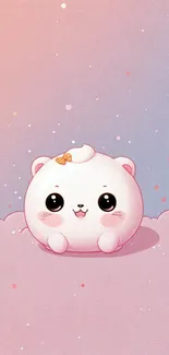 Cute pastel cartoon animal with a fluffy design