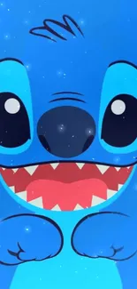 Cute blue cartoon character with sparkling details wallpaper.